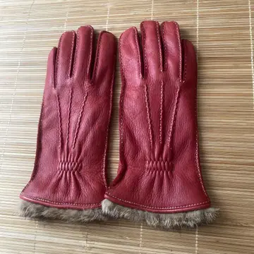 [ 새상품급 ] capriguanti 빨간색 가죽 장갑 겨울 상품