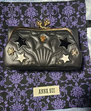 ANNA SUI 루시이 금장 접이식 지갑 블랙