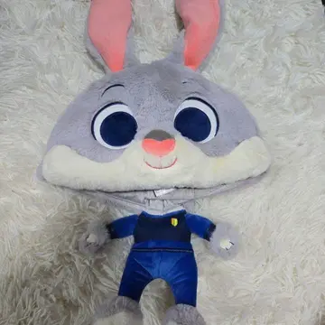 주토피아 주디 상하이 디즈니 팬캡 봉제 인형 모자