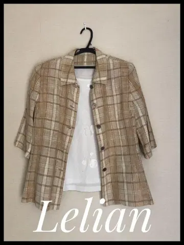 [ 익명 배송 ] Lelian 체크 무늬 7부 소매 셔츠 자켓