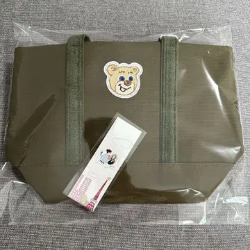 러브러리 바이 페이러 올드 테디 와펜 토트백 다크 그린