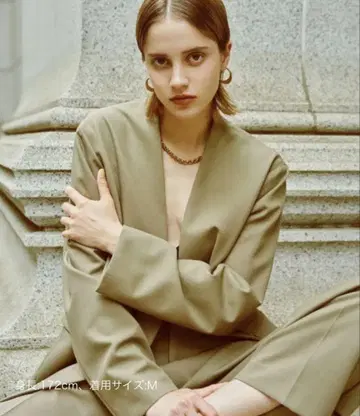 NORC 칼라리스 자켓 카키 셋업 노카라 노크