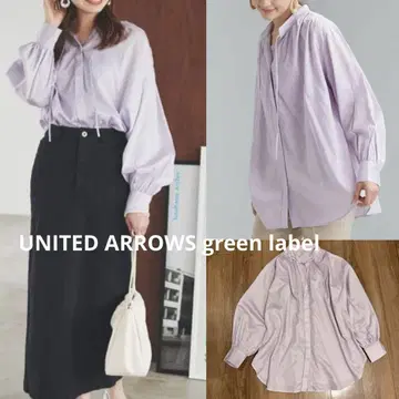 UNITED ARROWS 그린라벨 더블 거즈 개더 블라우스