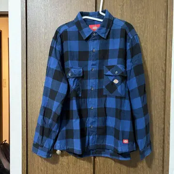 Dickies 플란넬 셔츠 긴팔 셔츠 체크 셔츠 L 사이즈