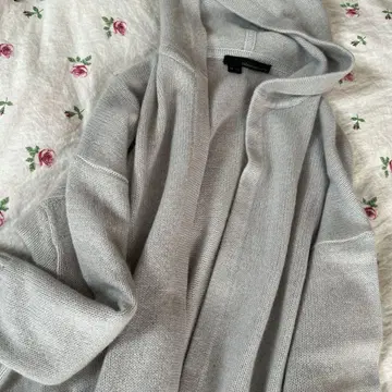 360 캐시미어 후드 부착 가디건 블루 그레이 M~L