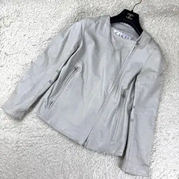 [ 현행 완판템 ] Sisii 카우 가죽 싱글 노카라 라이더 자켓