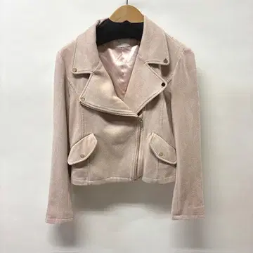 MIIA 미아 라이더 자켓 핑크 베이지