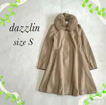 [ dazzlin ] 다즈린(S) A라인 퍼 부착 롱 코트 베이지