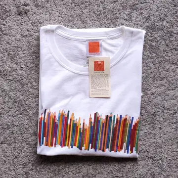 Deadstock 프랑크 로이드 라이트 반팔 T셔츠 색연필 XL 화이트