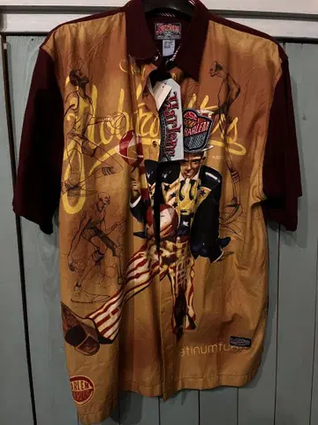 Harlem Globetrotters 반팔 셔츠 XL 데드스탁