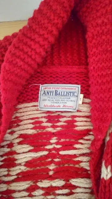 ANTI BALLISTIC 니트 스웨터 레드 네이비