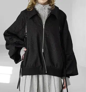 seyto Jacquard cut out gather blouson