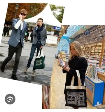 런던 구매 DAUNT BOOKS 코튼 토트 에코백 대 블랙