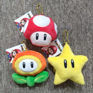 슈퍼 마리오 봉제 인형 파우치 키링 세트 택 포함 미사용
