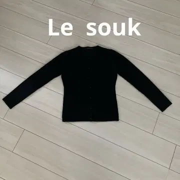 Le souk 루스쿠 블랙 크루넥 가디건 긴팔 니트 38