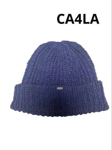 [ CA4LA ] 네이비 니트 모자 면 95% 나일론 5%