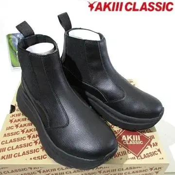 미사용 새상품 아키클래식 블랙 사이드 고어 통굽 첼시 부츠 24.5cm