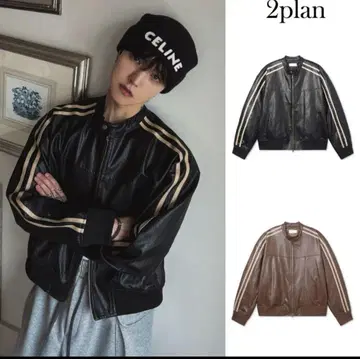 [ 2plan ] Lipi line biker jacket 가죽 자켓