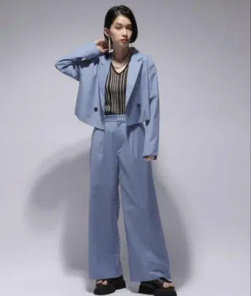 HARE SETUP 숏 자켓 와이드 팬츠 셋업