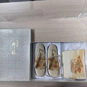 조리와 백 세트 (꽃무늬 자수)