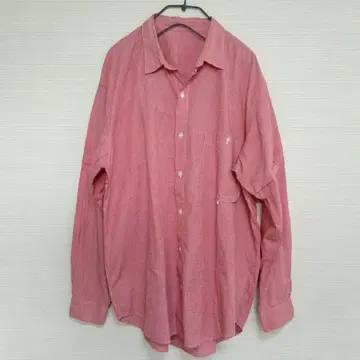 파파스 빨간색 체크 무늬 긴팔 셔츠 면 100% L