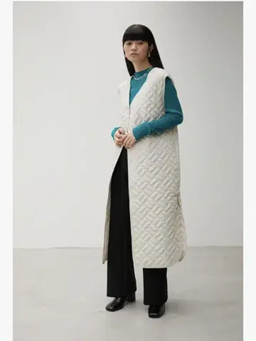 AZUL by moussy 퀼팅 롱 베스트 코트
