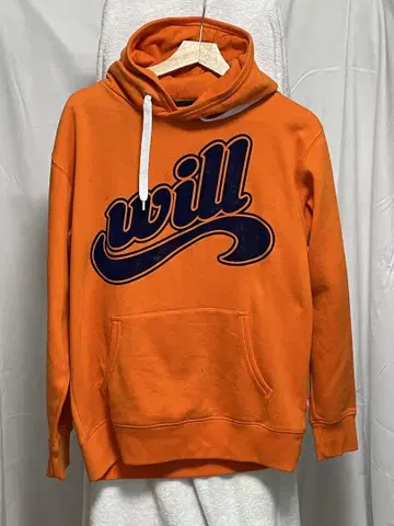 ILLS 오렌지 후드 부착 후드티 L