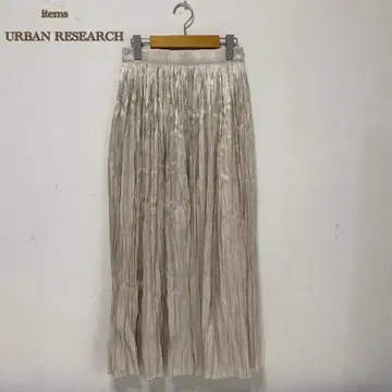 [ items urbanresearch ] 광택 랜덤 플리츠 롱 스커트