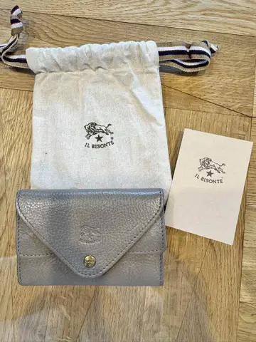 IL BISONTE 그레이 가죽 카드 케이스