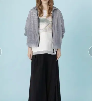 백 플리츠 메쉬 후드