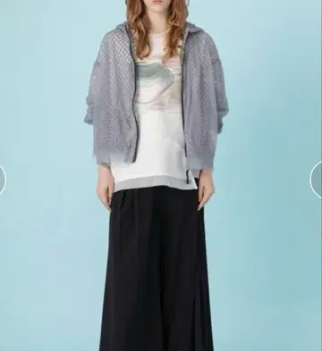 백 플리츠 메쉬 후드