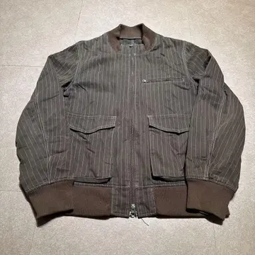 Men's Melrose 자켓 점퍼 블루종 브라운 스트라이프