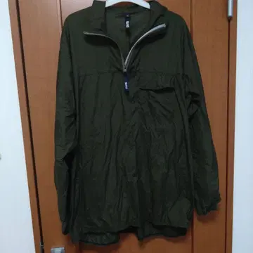 올리브 나일론 하프 지퍼 자켓 XL