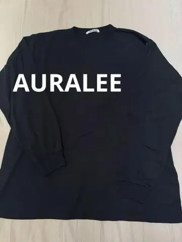 AURALEE 블랙 긴팔 티셔츠