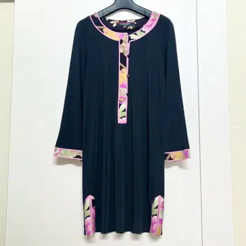 고품질 레오나르 패션 플라워 라인 트림 원피스 튜닉 2