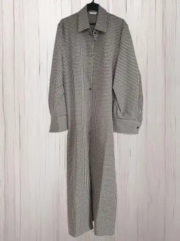 CLANE 체크 무늬 롱 원피스
