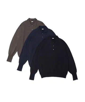 A.PRESSE Cotton Knit L/S Polo Shirts 니트