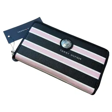 TOMMY HILFIGER 스트라이프 지퍼 라운드 장지갑