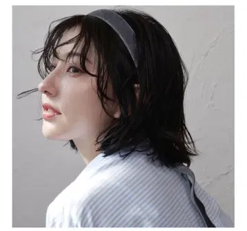 FRANCE Luxe 벨로아 롱 리본 헤드밴드 그레이