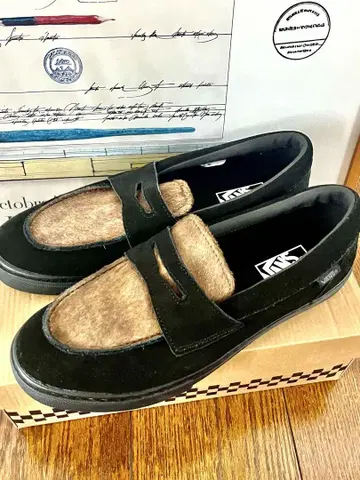 [ 단종 ] 초레어! Vans 송치 로퍼 슬립온 블랙/브라운 볼트