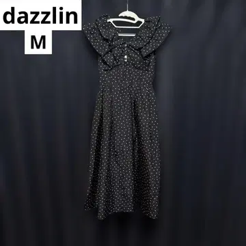 [ 새상품급 ] dazzlin 도트 개더 타프타 원피스 M 블랙
