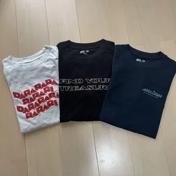 TREASURE UNIQLO 콜라보 T셔츠 3장 세트