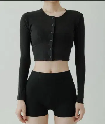 yo BIOTOP Sheer rib short cardigan