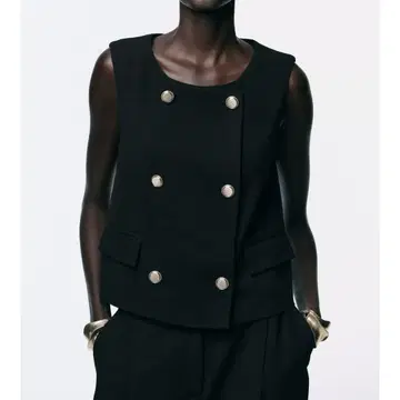 골드 버튼 더블 브레스트 베스트 ZARA