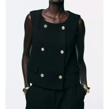 골드 버튼 더블 브레스트 베스트 ZARA