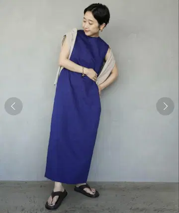 IENA 이에나 면린넨 새틴 I라인 원피스 슬리브리스 36