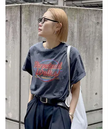 Ungrid 투어 로고 루즈 Tee 차콜 그레이