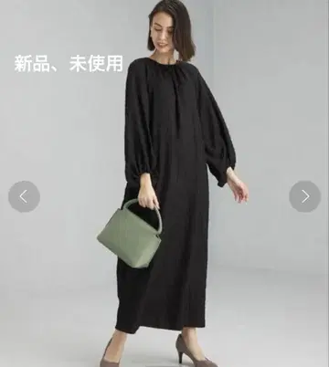 자카드 삭 백 오픈 원피스