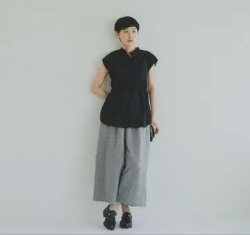 북유럽  ichi 이치 와이드 팬츠 블랙 체크