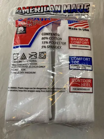 미사용 새상품 AMERICAN MADE 6 Pair Sox 미국제